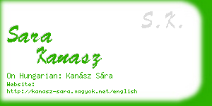 sara kanasz business card