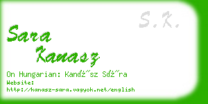 sara kanasz business card